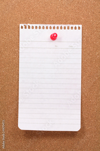 Photo: corkboard and notepaper corkboard and notepaper