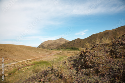 road in west sayan mountains