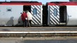 ticket collector/guard & passengers entering train