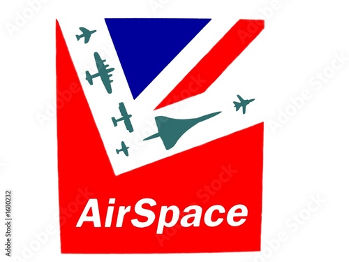 Illustration: sign in an airport.airspace sign.aircrafts.uk flag sign in an airport.airspace sign.aircrafts.uk flag