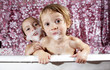 bath time is fun! - two young children playing in