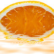 sliced orange isolated on white background