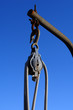 Photo: pulley on pole on fishing pier pulley on pole on fishing pier