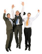 business team jumping