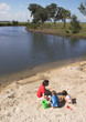 family on the beach