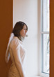 at a window