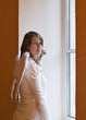 at a window