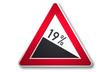 verkehrszeichen 2006: gefälle 19 prozent