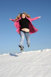 jump winter girl