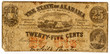 25 cent confederate bank note