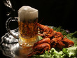 beer and crawfish beer and crawfish