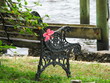 garden bench with flower