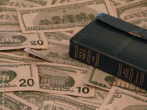 Photo: bible and currency bible and currency