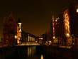 speicherstadt hamburg bei nacht