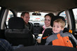 family in car
