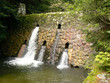 mountain river stream. waterfall.