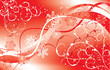 christmas floral background with a snowflakes