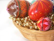 easter eggs in a basket