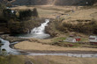 norwegian mountain stream and waterfall