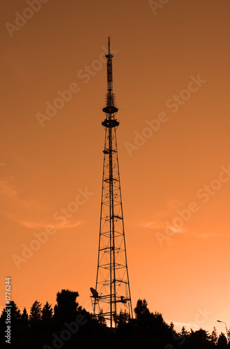 old tv tower in baku, azerbaijan during sunset
