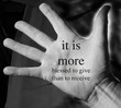 more blessed to give
