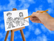 drawing happy family