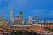 perth cityscape at dusk-peak hour traffic perth cityscape at dusk-peak hour traffic