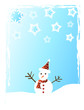 snowman and snowflakes