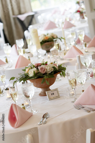 wedding tables set for fine dining