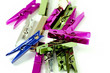 coloured pegs on a white background