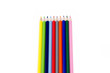 coloured pencils in a row