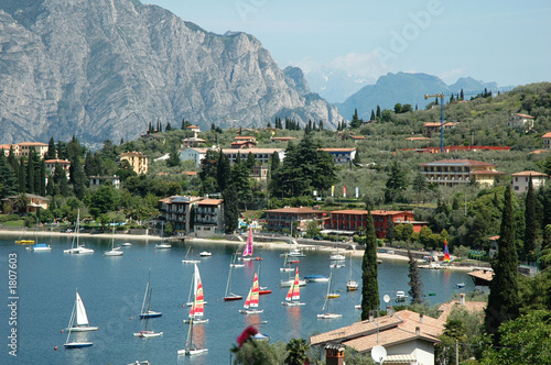 sailboats on lakeside