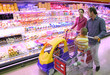 family in food shop