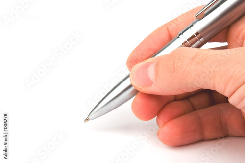 pen in the hand