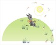 a small donkey shooting from an onions