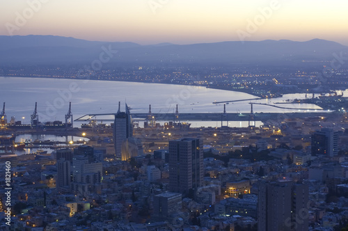  view of haifa city at dawn