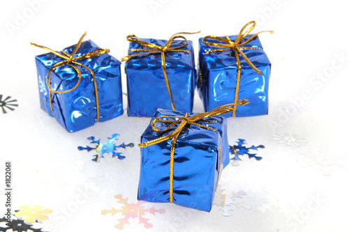 small blue christmas gifts
