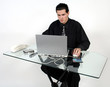 man at desk