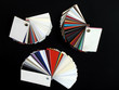 paper samples on black bakground