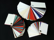 paper samples on black bakground