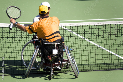 Photo: wheel chair tennis for disabled persons (men) wheel chair tennis for disabled persons (men)