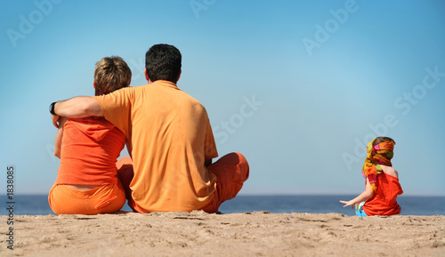 family on the beach