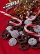 candy canes, nonpareils & chocolate pretzels