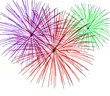 colorful fireworks on white