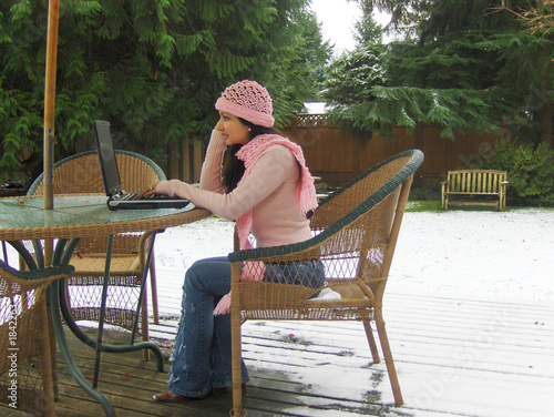 Photo: working at home in the winter working at home in the winter