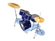percussions batterie drum bleue