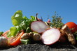 oignon tranché et legumes oignon tranché et legumes