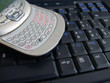 pda on laptop keyboard pda on laptop keyboard
