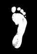 footprint white on black