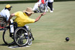 wheel chair lawn bowls for disabled persons (men)